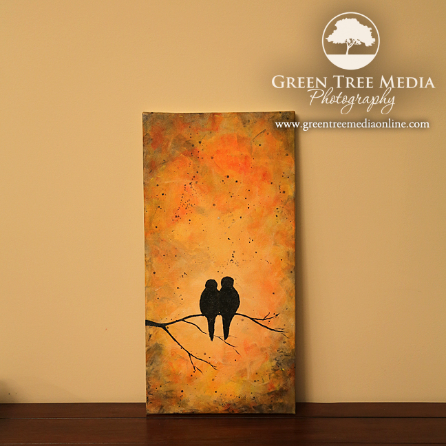 Amidst the Flames Lovebirds Painting