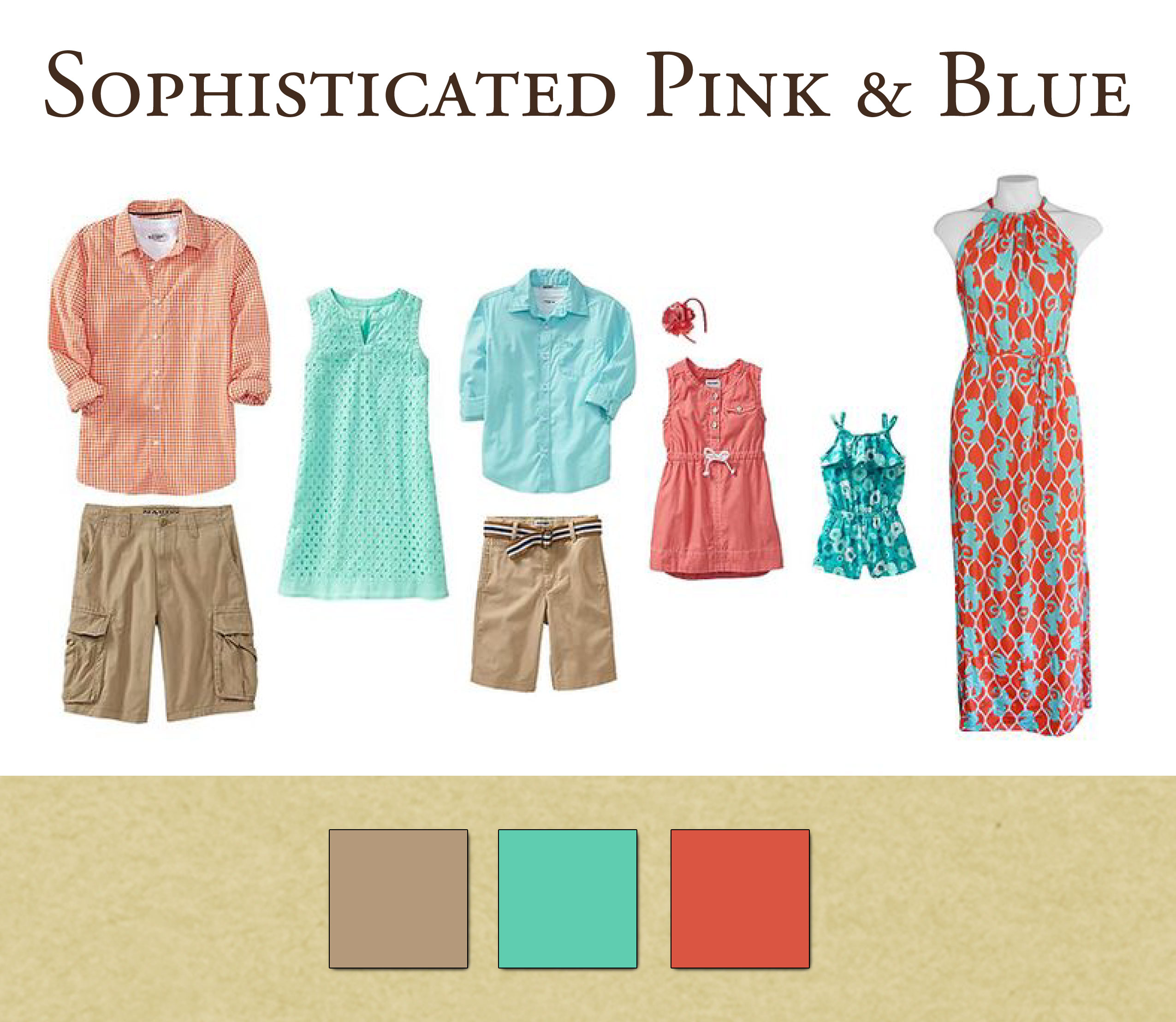 Family Outfits: Sophisticated Pink & Blue