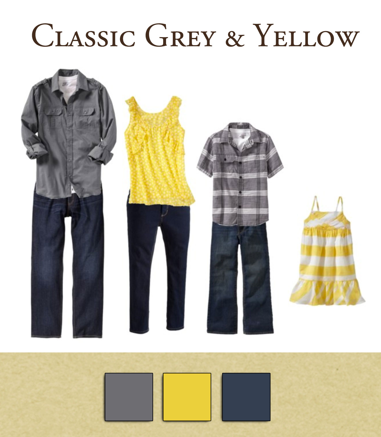 Family Outfit: Classic Grey & Yellow