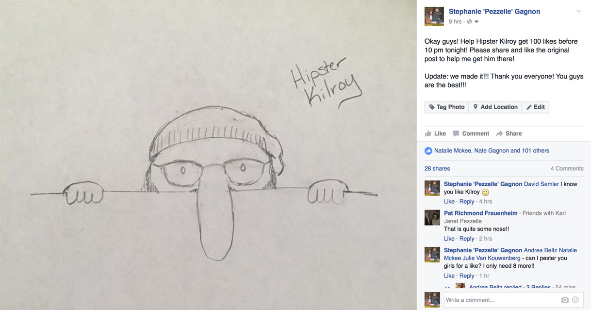 GISHWHES Item 95 - Hipster Kilroy