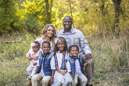 blended interracial family